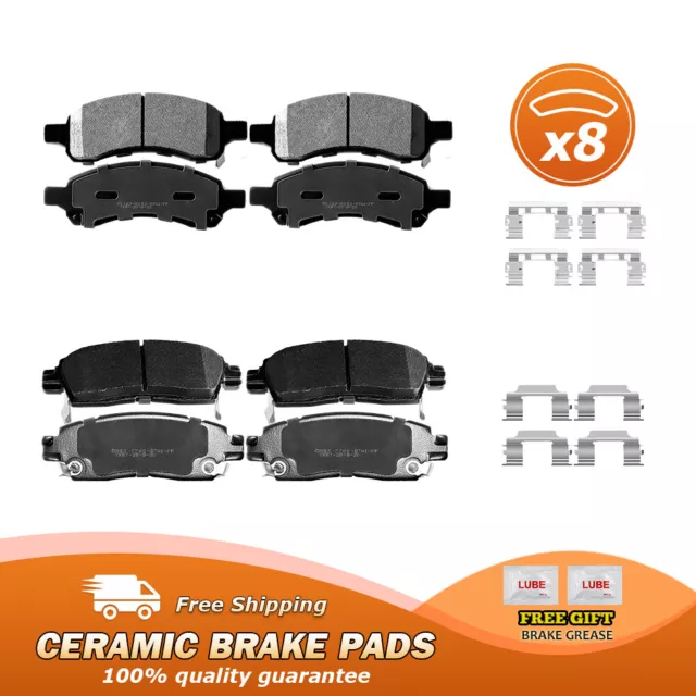 Front & Rear Ceramic Brake Pads For Buick Enclave Chevy Traverse Acadia Outlook