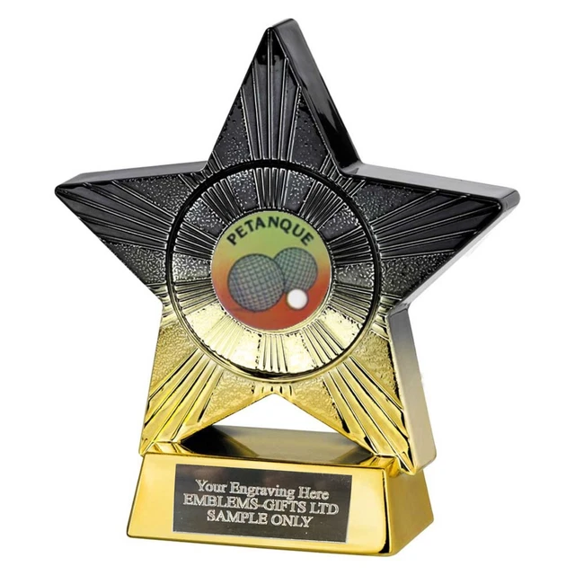 Petit Trophée Pétanque – Marbre Et Métal – 11 X 8 Cm – Fabrication Belgique