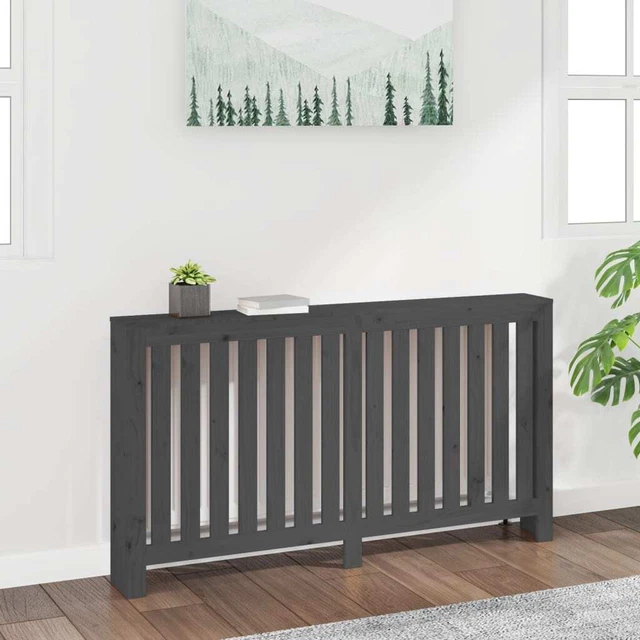Vidaxl Copertura Termosifone Grigia 153x19x84 cm Legno Massello Pino