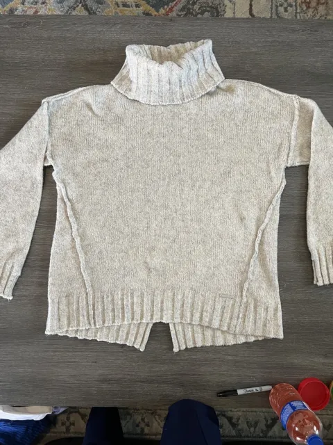 Michael Kors Women’s Gray Turtle Neck Wool Blend Sweater Size Large