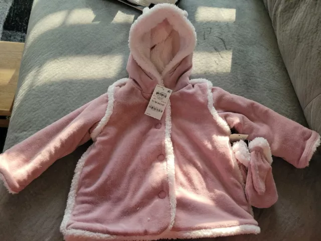 First Impressions Baby Girls Heart Plush Coat Size 12M