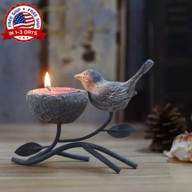 portavelas para velas nido y pájaro de resina decoración de mesa hogar vintage