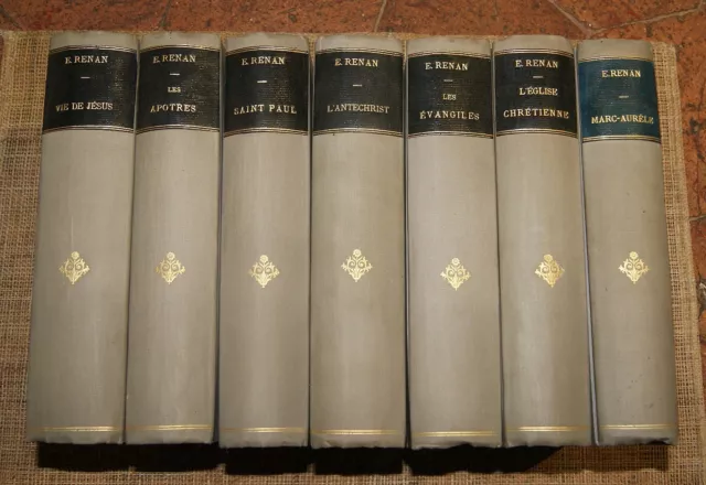 E RENAN HISTOIRE DES ORIGINES DU CHRISTIANISME CALMANN-LEVY en 7 volumes reliés