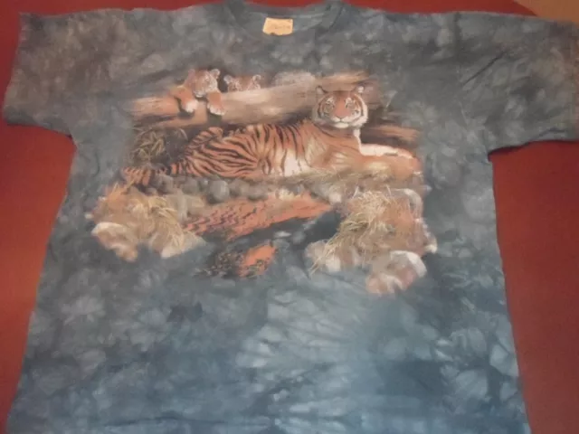 Tigers & Cubs Joseph Hautman Adult Large Short Sleeve 1998 Vintage Blue Tie Dye