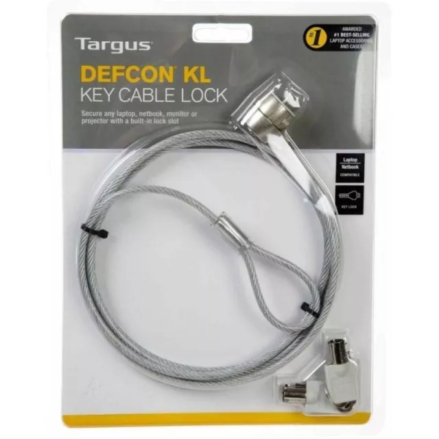 Targus Defcon KL Cable Lock 2 KEYS PA450U 1.82m Laptop Notebook New Sealed