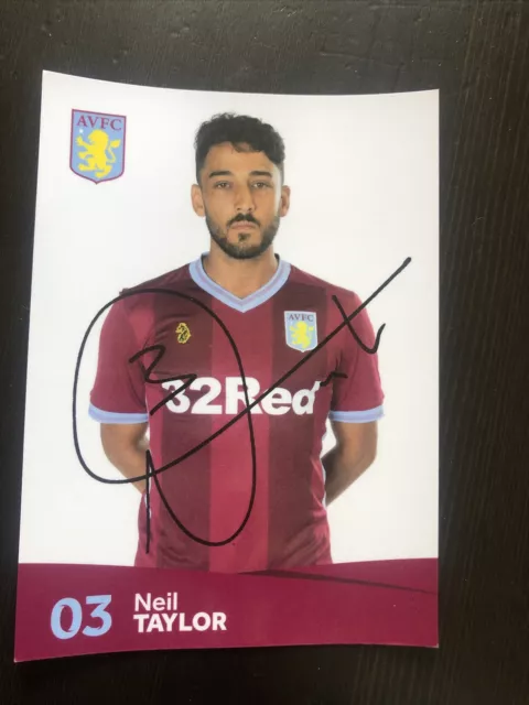 Autograph NEIL TAYLOR-ASTON VILLA FC-NS Wales-EX-Swansea-AK