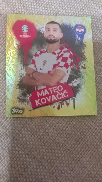 Autocollant Topps Euro 2024 - Mateo Kovacic (Croatie) - Parallèle Bleu Foil