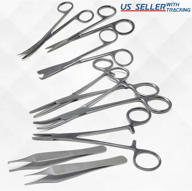 8 Pcs STAINLESS STEEL CE Suture Laceration Medical Student Surgical Instruments