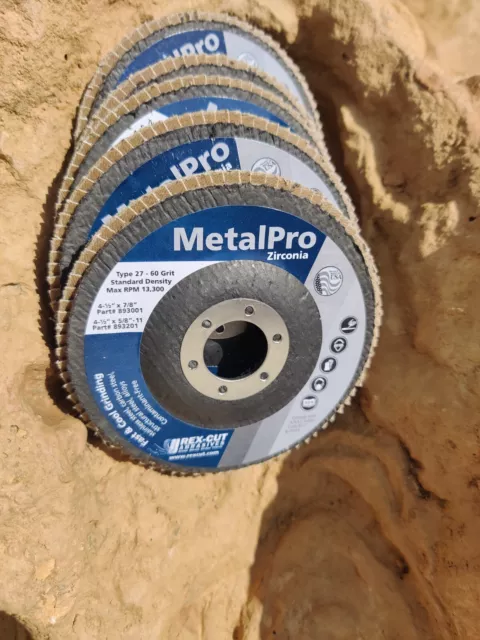 5/Pk Rex-Cut Metalpro Flap Wheel 4 1/2" x 7/8" Zirconia 60 Grit 893001