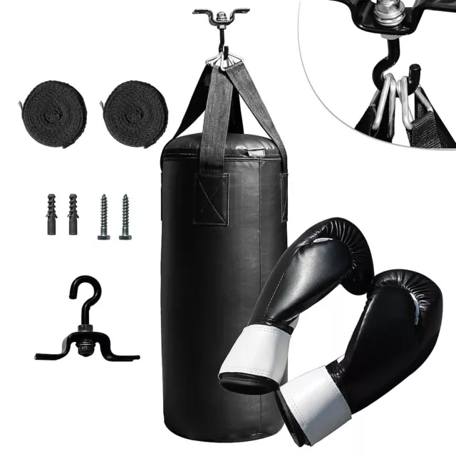 Boxset 10kg Boxsack gefüllt + Halterung + Handschuhe + Bandage Trainingssack