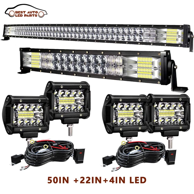 50'' Roof Front LED Light Bar 20 IN Fog Lamp fit Hyundai Santa Fe w/Harness Kit