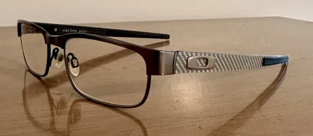 Silver Oakley Carbon Plate 55-18 Light Silver Eyeglasses Frames Fiber