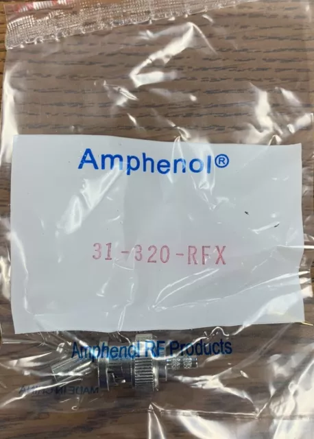 (45 PACK) - Amphenol 31-320-RFX RF Coaxial BNC Straight Crimp Plug 50Ohm 4GHz