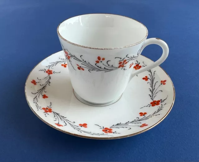Tasses et sa soucoupe fin XIXeme, en porcelaine blanche à décor floral peint