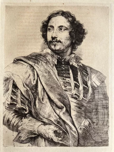 Antoine Anton Van Dyck Gravure Eau Forte Etching Portrait Paul Paulus Pontius