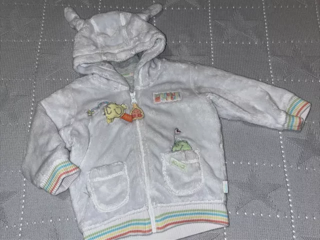 MARKS & SPENCER ❤️ Baby Unisex ❤️Plüsch Jacke mit Kapuze  ❤️ Weiß ❤️ Gr. 68 69cm