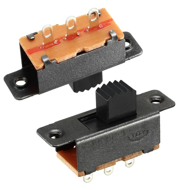 10 pezzi interruttore scorrevole verticale 5 mm SPDT 3 terminali PCB blocco pannello