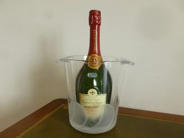 Seau à Champagne Vintage Prisunic Années 70 – Plastique Orange Et Blanc – Superbe état
