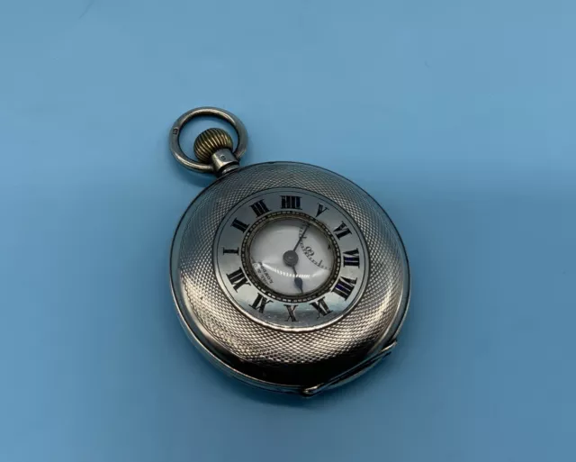 Solid Silver Half Hunter Pocket Watch Hallmarked And Dated 1919