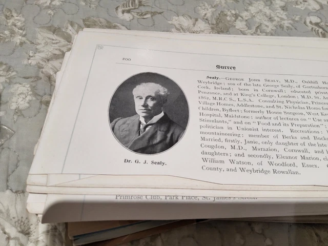 Xm17 Ephemera 1906 Picture George Sealy Oakhill House