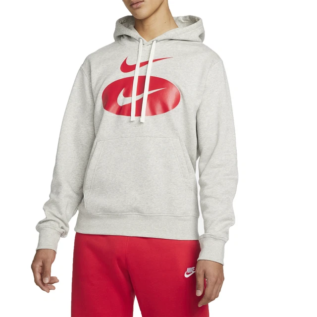 Nike Felpa da Uomo con Cappuccio Swoosh League Grigia Taglia XS Cod DM5458-050