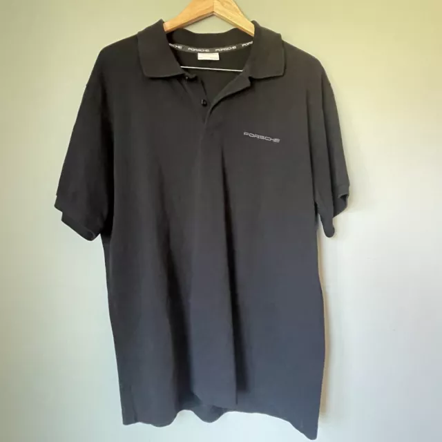 Porsche Design Drivers Selection Polo Shirt Mens XL Black  Short Sleeve