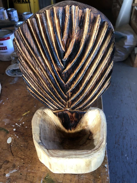 CEDAR CLAMSHELL KEYS/SPARE change collector chainsaw carving $35.00 ...