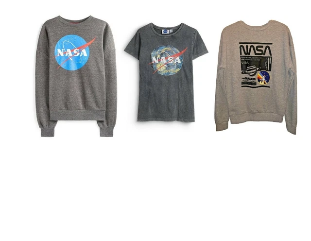 NASA WOMENS SWEATSHIRT Globe Grid Jumper Top S XL Official 22.00