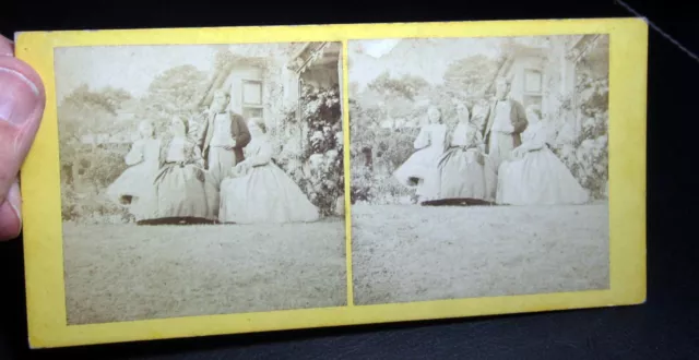 Family group Isle of Wight by Hudson antique photo history stereoview #7044