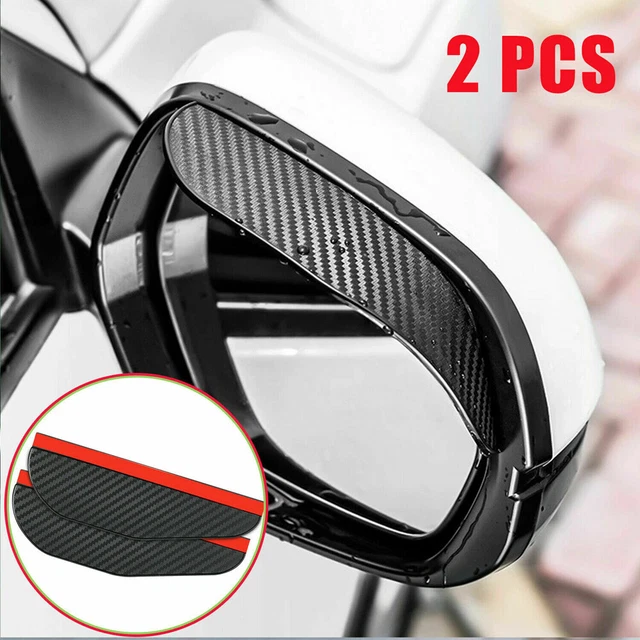 2-Pack Carbon Fiber Car Rear View Side Mirror Rain Board Eyebrow Guard Sun Visor