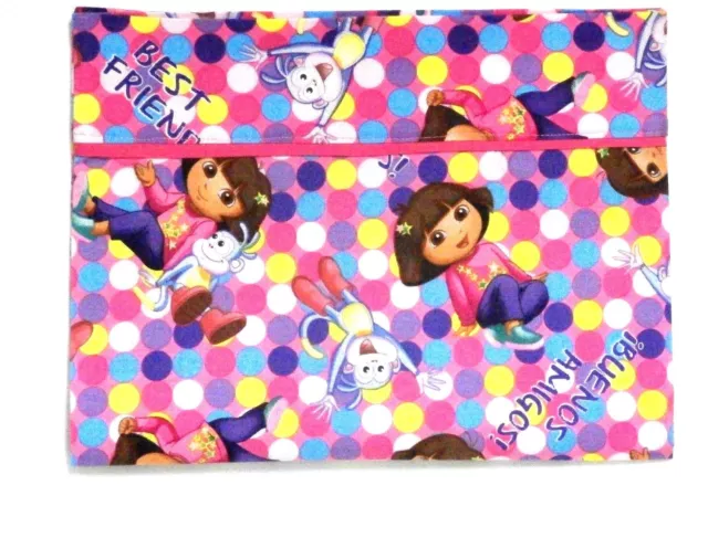 Toddler Pillowcase for Dora the Explorer on Pink Cotton #D23 New Handmade