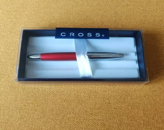 Cross  Rollerball Pen -  Red and Chrome Barrel - Gift Boxed. New