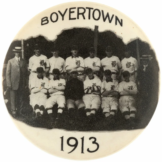 Rare 1913 Boyertown Pennsylvania Amatuer Baseball Club Pocket Mirror Button Pin