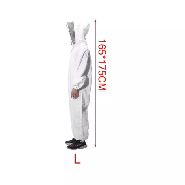 Complet Corps Apiculture Costume Anti-bee Manteau Coton Capuche Blanc Protection 2