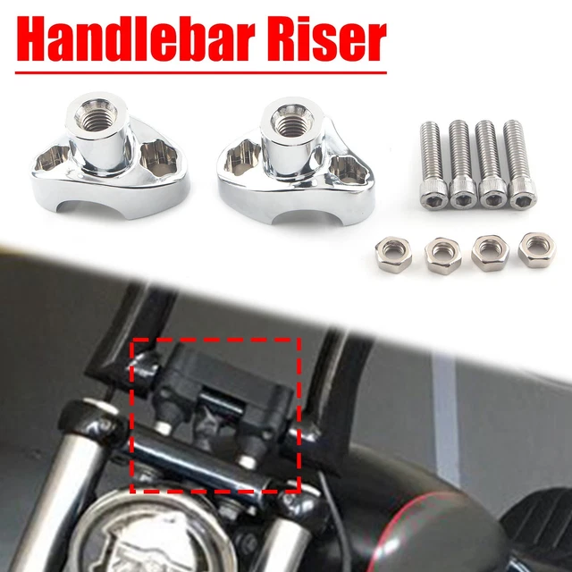 Morsetto superiore cromato 1.7" per rialzi manubrio per Harley Dyna Softail Sportster