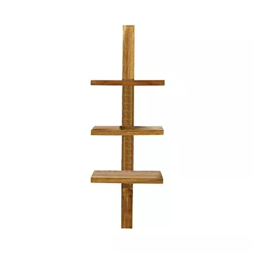 Teak Takara Column Shelf with 3 Shelves Décor for Bedroom, Bathroom, 24.02"