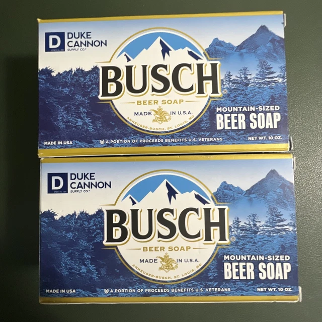 Jabón de cerveza Duke Cannon Busch 10 oz lote de 2 barras