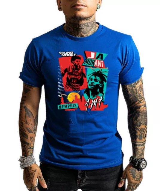 Neuf Art Society X Swod Ja Morant 80s Royal Bleu T-Shirt SMALL-5XLARGE Limité