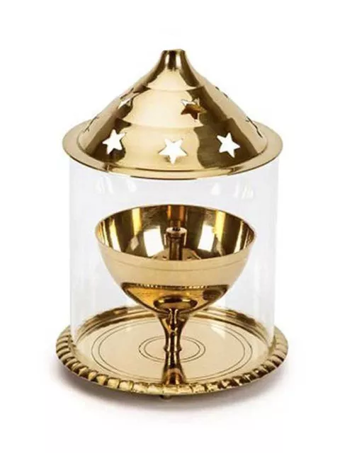 Akhand Diya Brass Lamp Oil Jyot Puja Hindu Religious Deepak -  Free Shipping