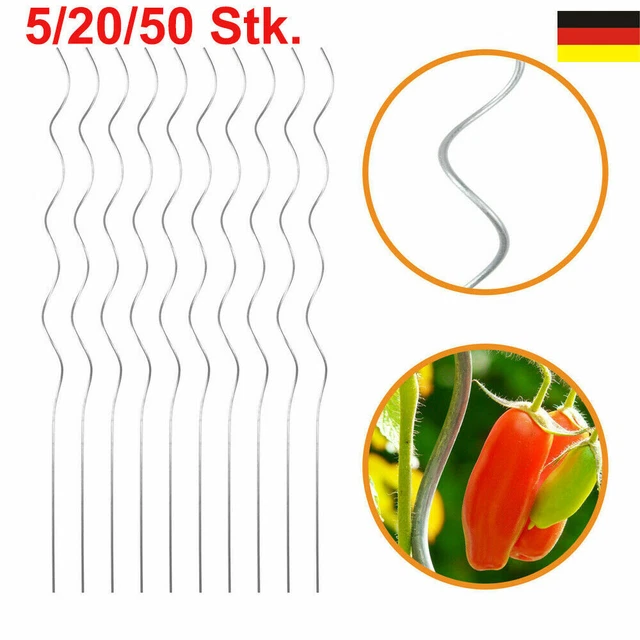 Tomatenstäbe Tomatenspiralstab 5-50er Set Tomatenstange Rankhilfe Pflanzstab DE