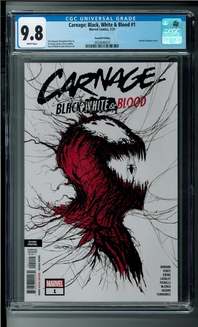 Carnage: Black, White & Blood #1 (2021) Gleason Second Printing Variant CGC 9.8