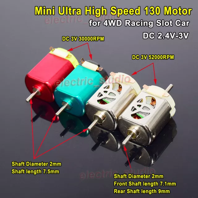 DC 2.4V-3V High Ultra Speed Fast Micro Mini 130 Motor DIY 4WD Racing RC Slot Car