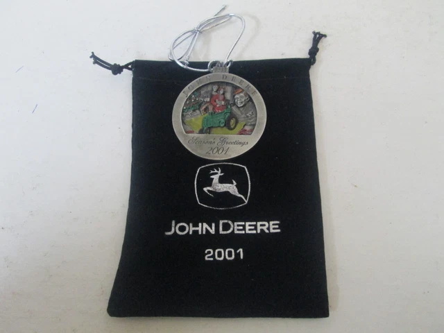 2001 John Deere Pewter Christmas Ornament - #6 In A Series
