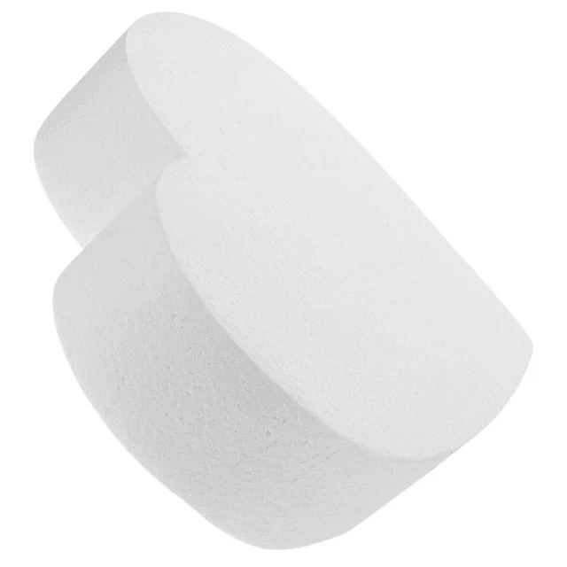 Base Per Torta Finta In Schiuma - Tondo Decorativo Per Matrimoni E Eventi, Diametro 10/15cm X 7cm - Bianco - Foto 2