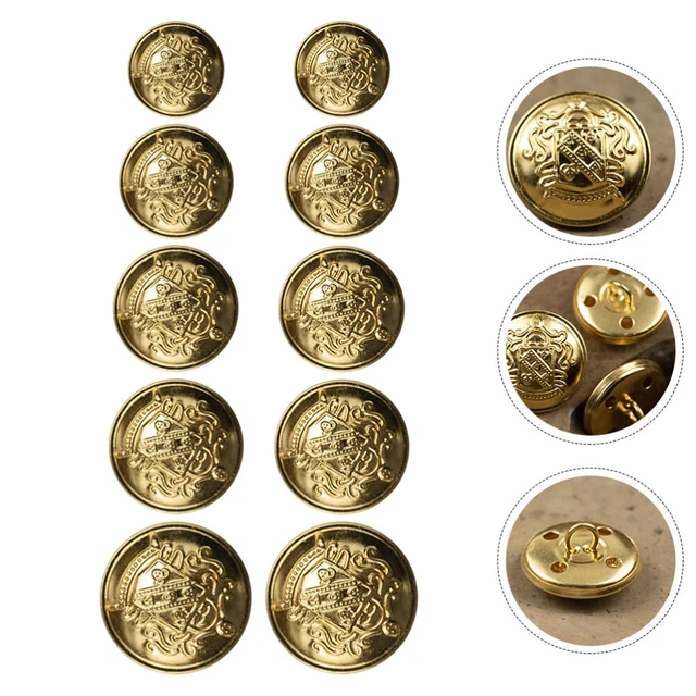 50 Pcs Vintage Clothing Buttons Brass Metal Suit Gold Shirt