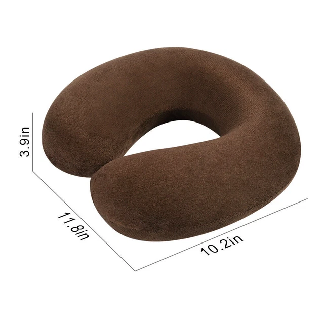 Memory Foam U Shaped Travel Sleep Pillow Neck Support Head Back Cushion Brown US 6