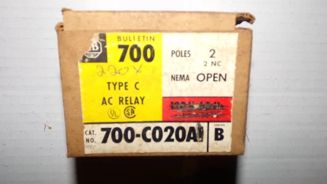 Allen Bradley Ab Control Relay 700-Co20A1 Ser. B 240V Free Ship