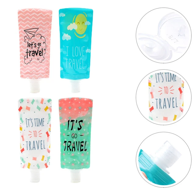 4 Pcs Plastic Lotion Bag Baby Container Refillable Empty Squeeze
