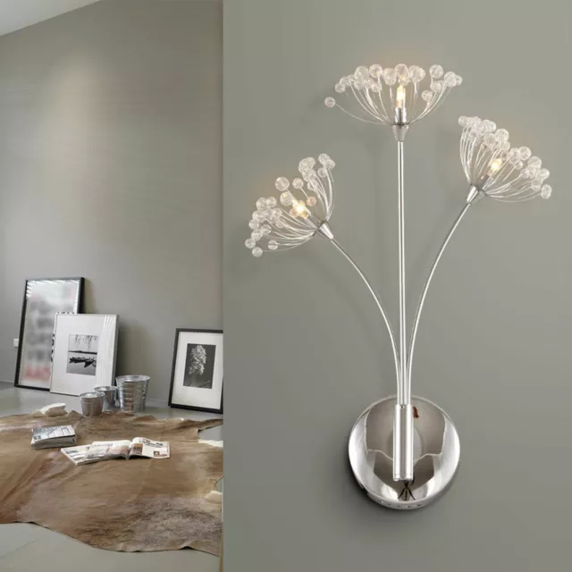 Diente de león LED de pared moderno cristal fuegos artificiales aplique de pared accesorio de iluminación