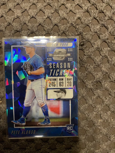 2019 Panini Contenders Optic Pete Alonso RC blue atomic /99 Season Ticket Prizm